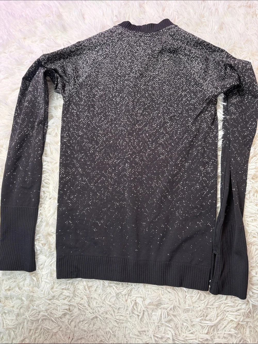 Lululemon Rest Less Pullover Herringbone Fade Black / White